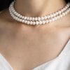 Real Freshwater Pearl Choker Necklace 2 Layered Detachable