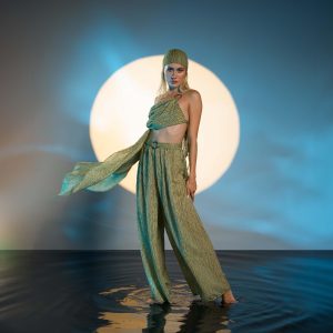 Boho Gypsy Set Pants Top Handwoven Cotton Two