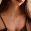 Dainty Opal Heart Necklace Minimalist White Delicate Love