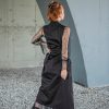 Black Lace Dress Gothic Maxi Wrap Cocktail Prom