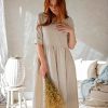 Linen Dress For Women Blush Romantic Maxi Plus