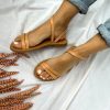 Brown Leather Sandals Greek Gladiator Summer Shoes Made
