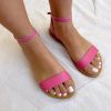 Handmade Leather Slingback Sandals Fuchsia Summer Shoes Greek