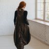 Heavyweight Linen Dress Women Balloon Style With Pockets