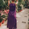 Purple Linen Dress For Women: Sleeveless Summer With
