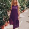 Purple Linen Dress For Women: Sleeveless Summer With