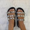 Platform Sandals Zebra Print Summer Shoes Full Grain
