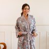 Long Hand Block Print Kimono Robe In Meadow